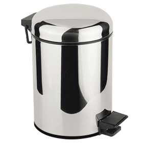 Paslanmaz Çelik Oval Kapaklı Pedallı Çöp Kovası TECKEKPESS03
