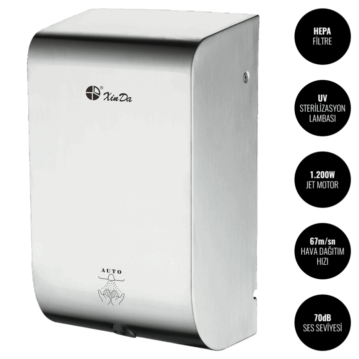 Sensörlü Jet El Kurutma Makinesi GSQ120BK - Xinda Jet Hand Dryer @kircaco