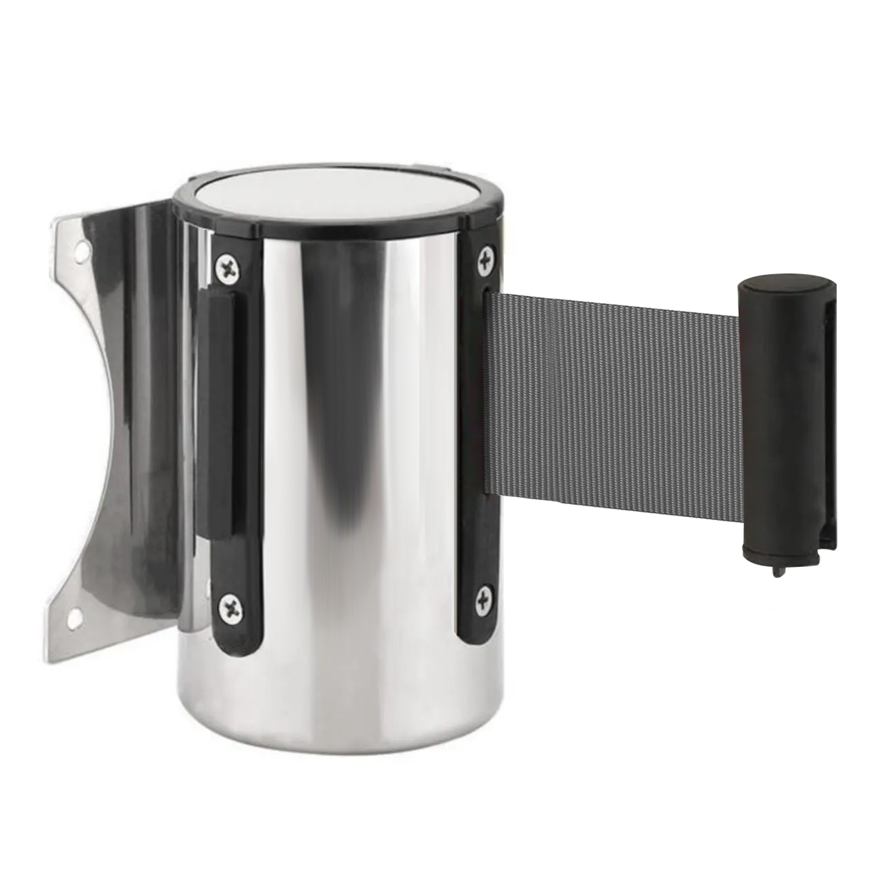 Inobarrier Duvara Monte Krom Şerit Bariyer - Tekli Set SE24INWB01CG Gri Şerit - Retractable Belt Barrier - Grey Belt @KIRCACO