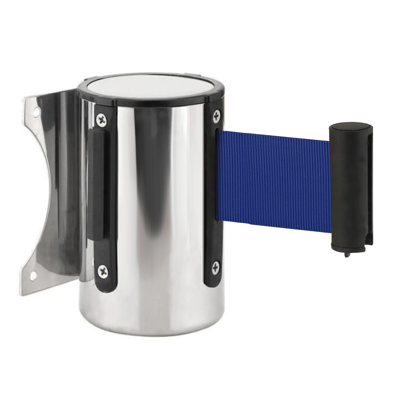 Inobarrier Duvara Monte Krom Şerit Bariyer - Tekli Set SE24INWB01CN Lacivert Şerit - Retractable Belt Barrier - Navy Blue Belt @KIRCACO