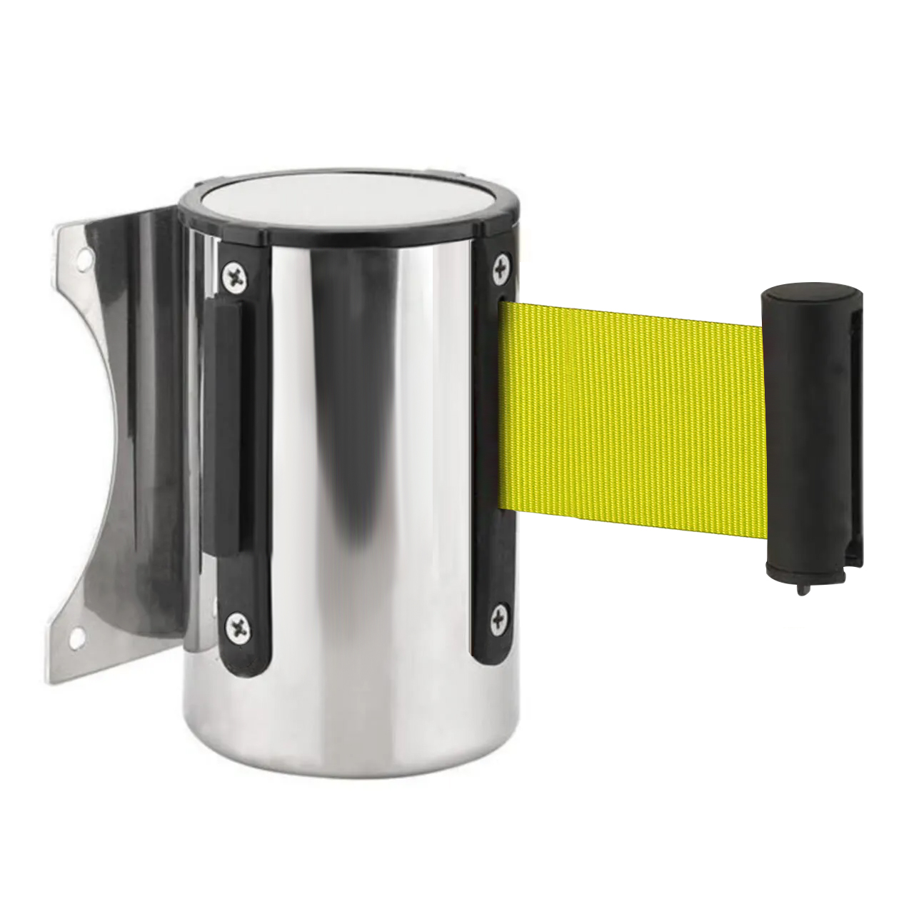 Inobarrier Duvara Monte Krom Şerit Bariyer - Tekli Set SE24INWB01CY Sarı Şerit - Retractable Belt Barrier - Yellow Belt @KIRCACO