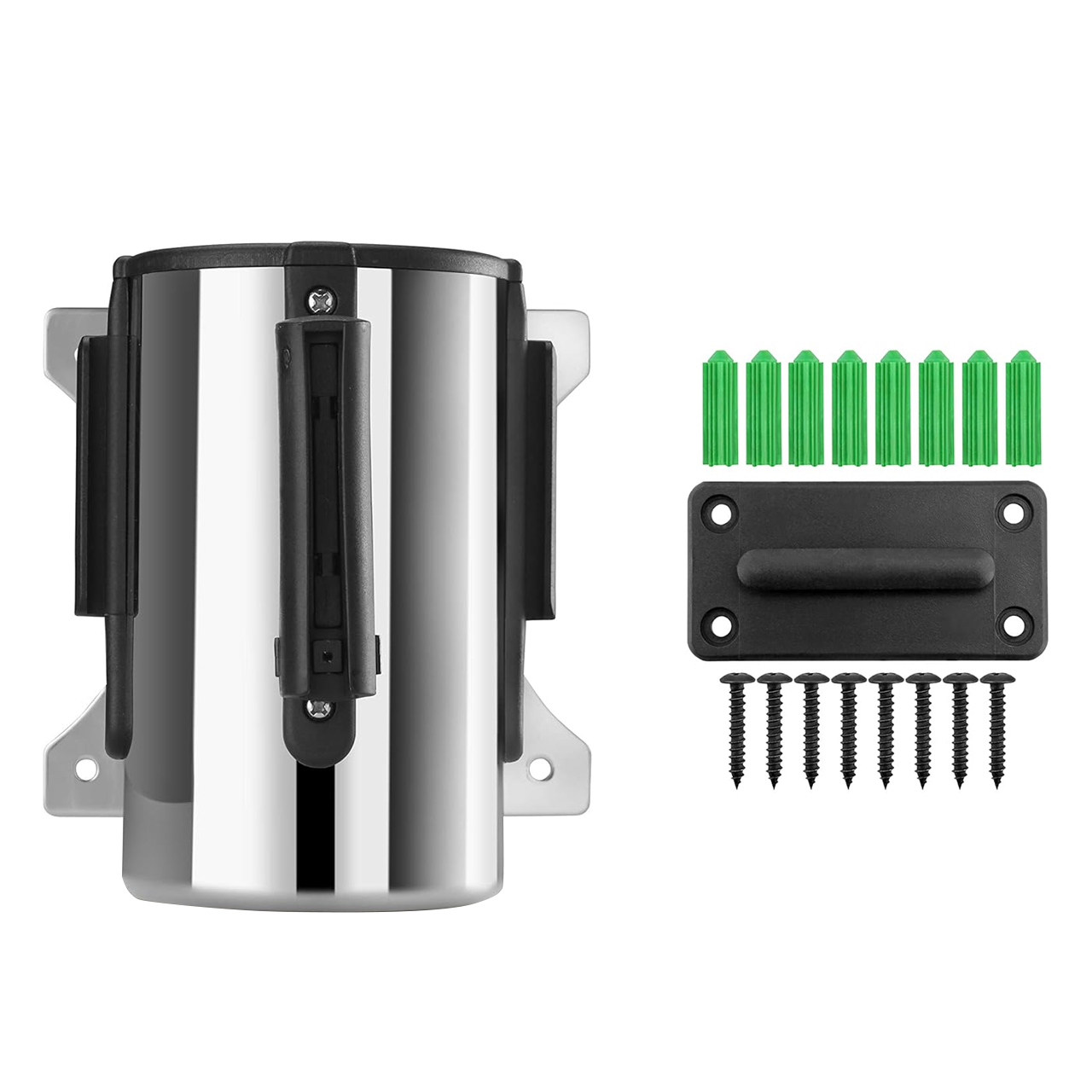 Inobarrier Duvara Monte Krom Şerit Bariyer - Tekli Set SE24INWB01CR Retractable Belt Barrier @KIRCACO
