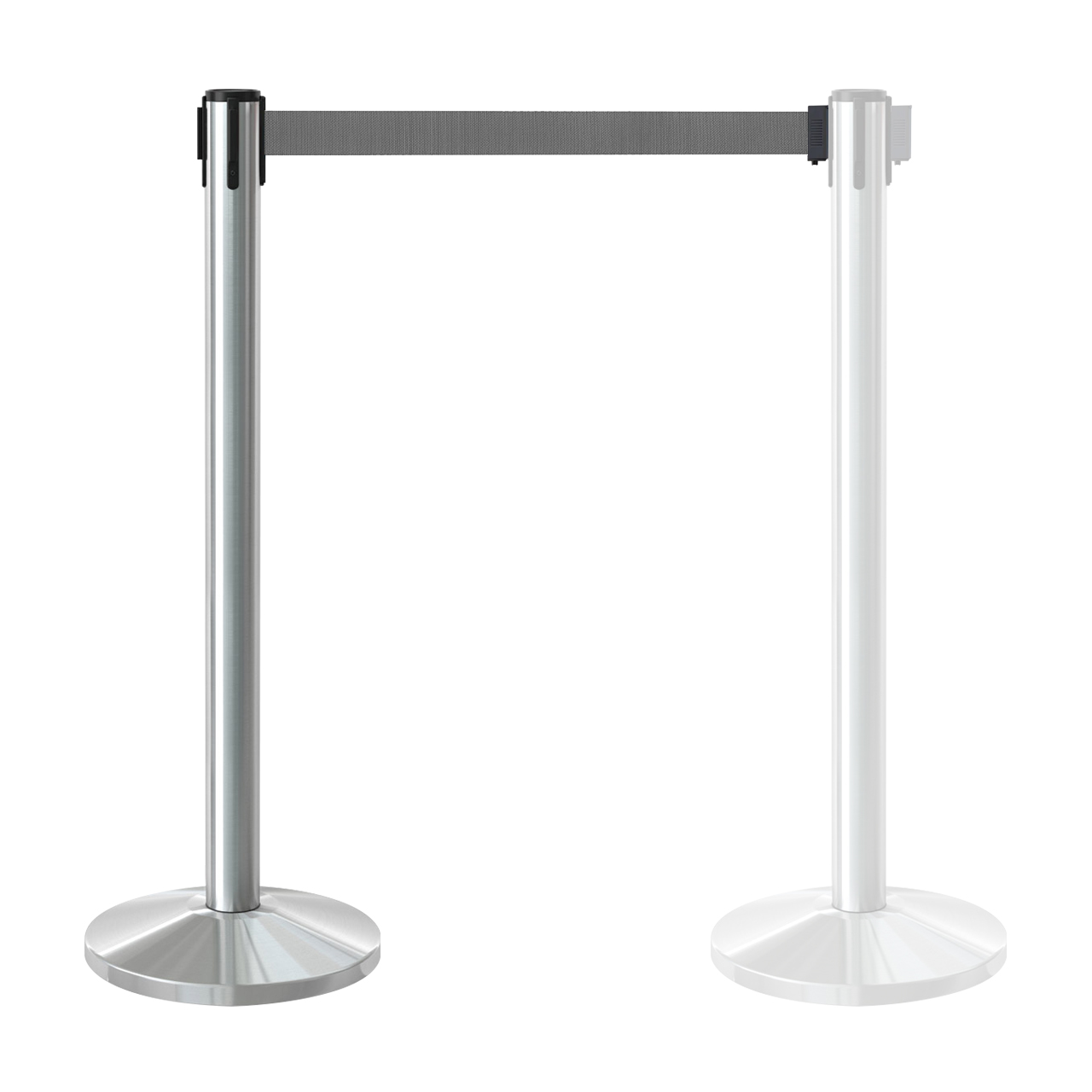 Inobarrier Krom Şerit Bariyer - Tekli SE24INBB01CG Gri Şerit - Retractable Belt Barrier - Grey Belt @KIRCACO