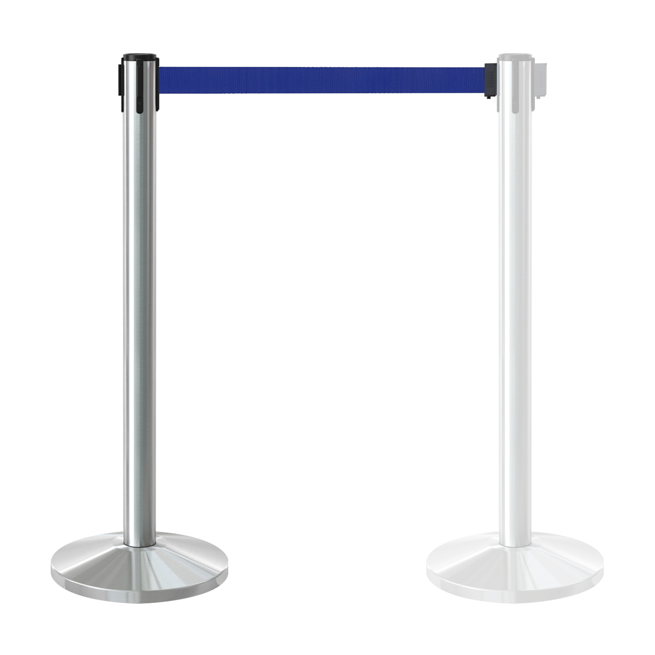 Inobarrier Krom Şerit Bariyer - Tekli SE24INBB01CN Lacivert Şerit - Retractable Belt Barrier - Navy Blue Belt @KIRCACO