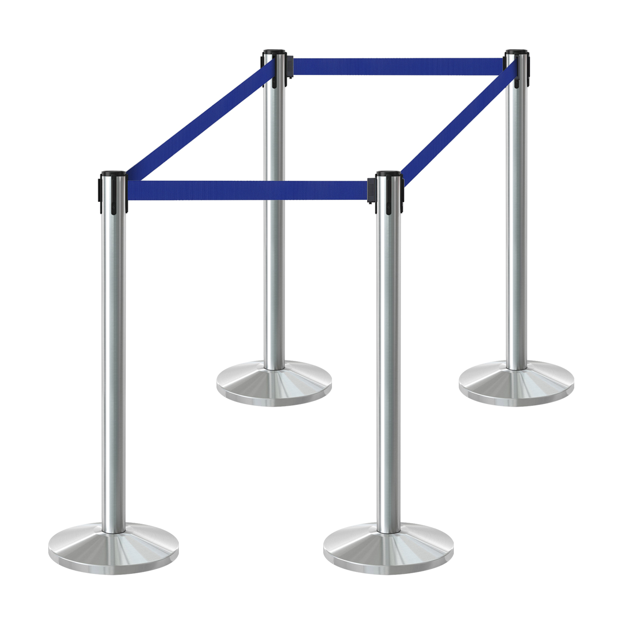 Inobarrier Siyah Şerit Bariyer - 4'lü Set SE24INBB04CN Lacivert Şerit - Retractable Belt Barrier - Navy Blue Belt @KIRCACO