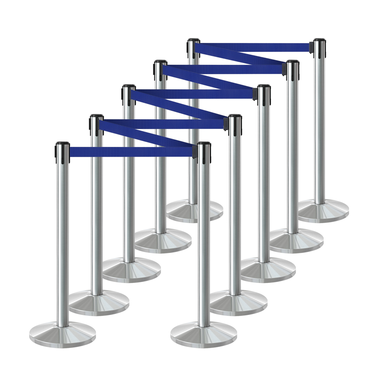 Inobarrier Siyah Şerit Bariyer - 10'lu Set SE24INBB10CN Lacivert Şerit - Retractable Belt Barrier - Navy Blue Belt @KIRCACO