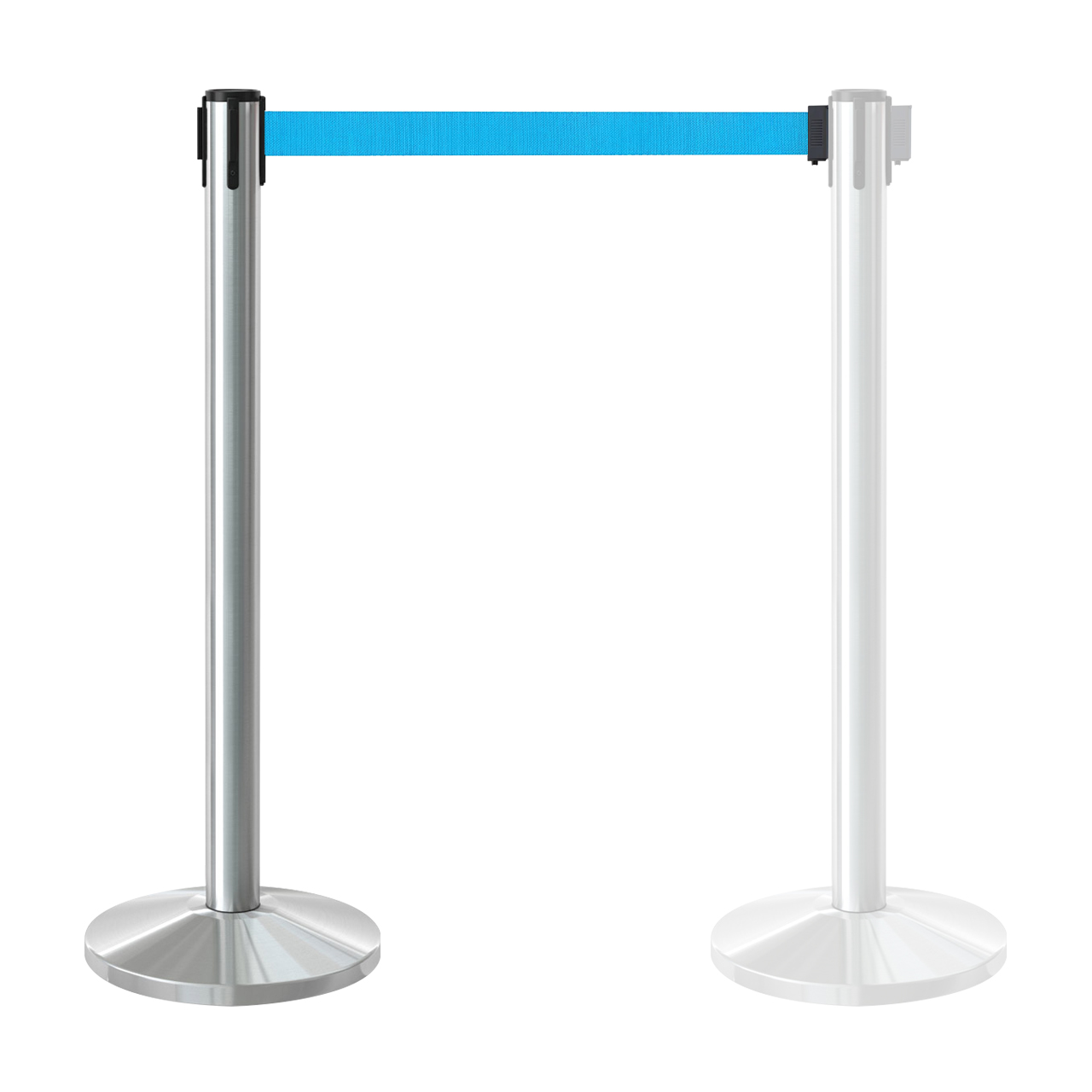 Inobarrier Krom Şerit Bariyer - Tekli SE24INBB01CT Turkuaz Şerit - Retractable Belt Barrier - Turquoise Belt @KIRCACO