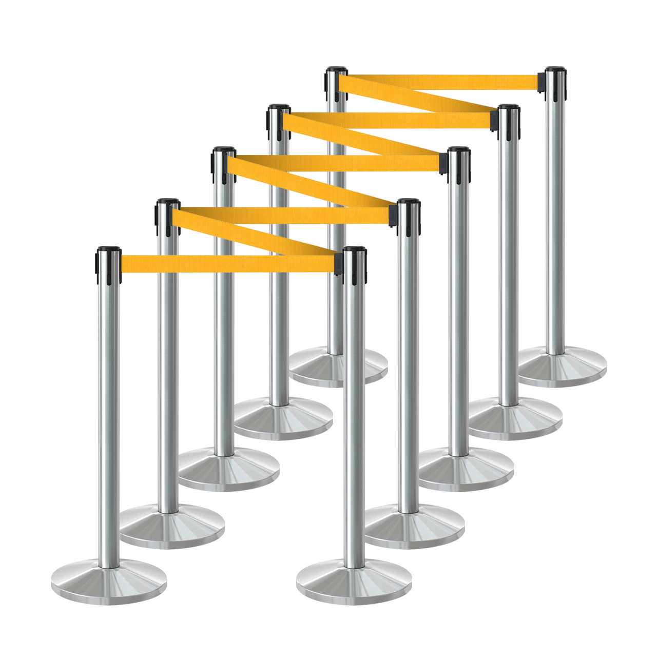 Inobarrier Krom Şerit Bariyer - 10'lu Set SE24INBB10CO Turuncu Şerit - Retractable Belt Barrier - Orange Belt @KIRCACO