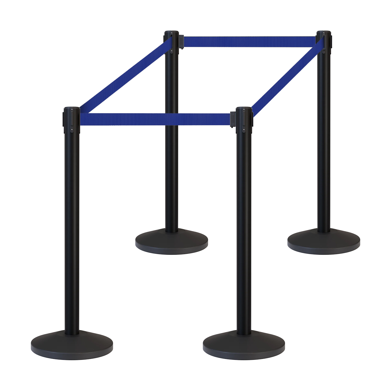Inobarrier Siyah Şerit Bariyer - 4'lü Set SE24INBB04BN Lacivert Şerit - Retractable Belt Barrier - Navy Blue Belt @KIRCACO