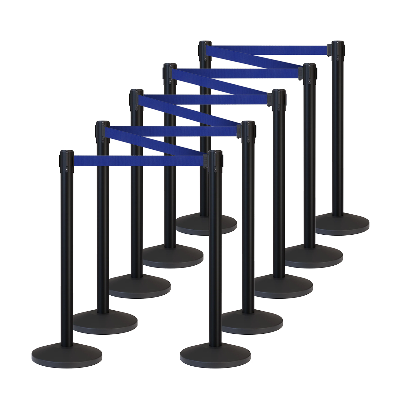 Inobarrier Siyah Şerit Bariyer - 10'lu Set SE24INBB10BN Lacivert Şerit - Retractable Belt Barrier - Navy Blue Belt @KIRCACO