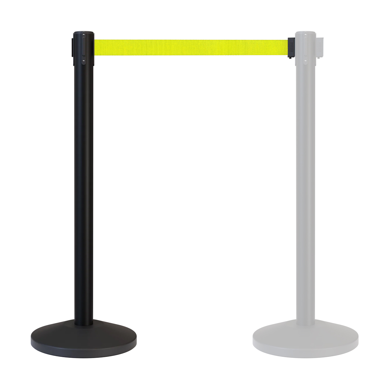 Inobarrier Siyah Şerit Bariyer - Tekli SE24INBB01BY Sarı Şerit - Retractable Belt Barrier - Yellow Belt @KIRCACO