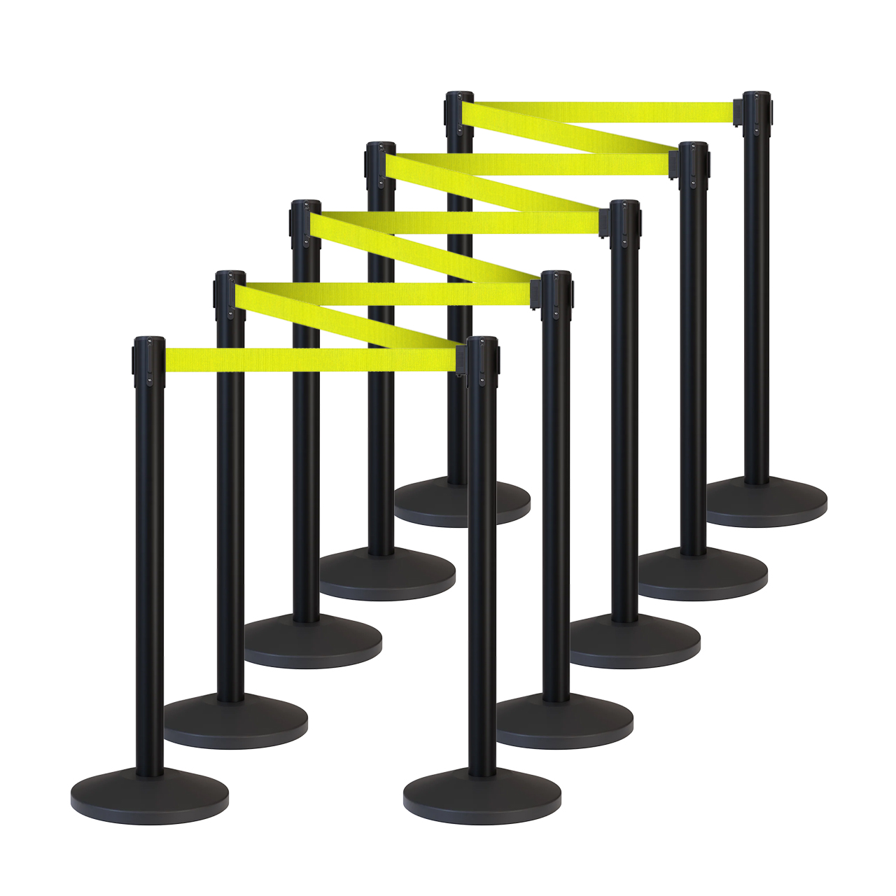 Inobarrier Siyah Şerit Bariyer - 10'lu Set SE24INBB10BY Sarı Şerit - Retractable Belt Barrier - Yellow Belt @KIRCACO