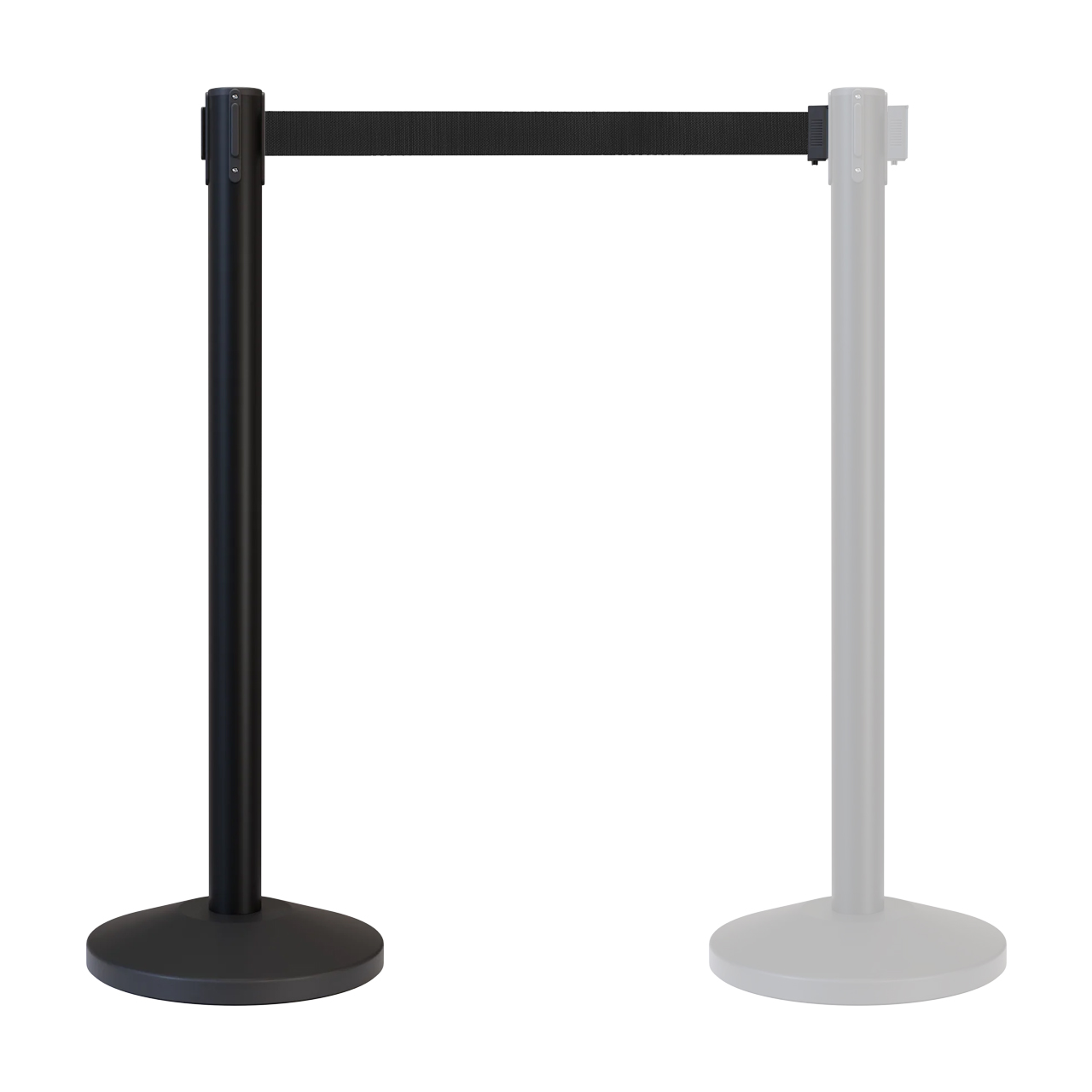 Inobarrier Siyah Şerit Bariyer - Tekli SE24INBB01BB Siyah Şerit - Retractable Belt Barrier - Black Belt @KIRCACO