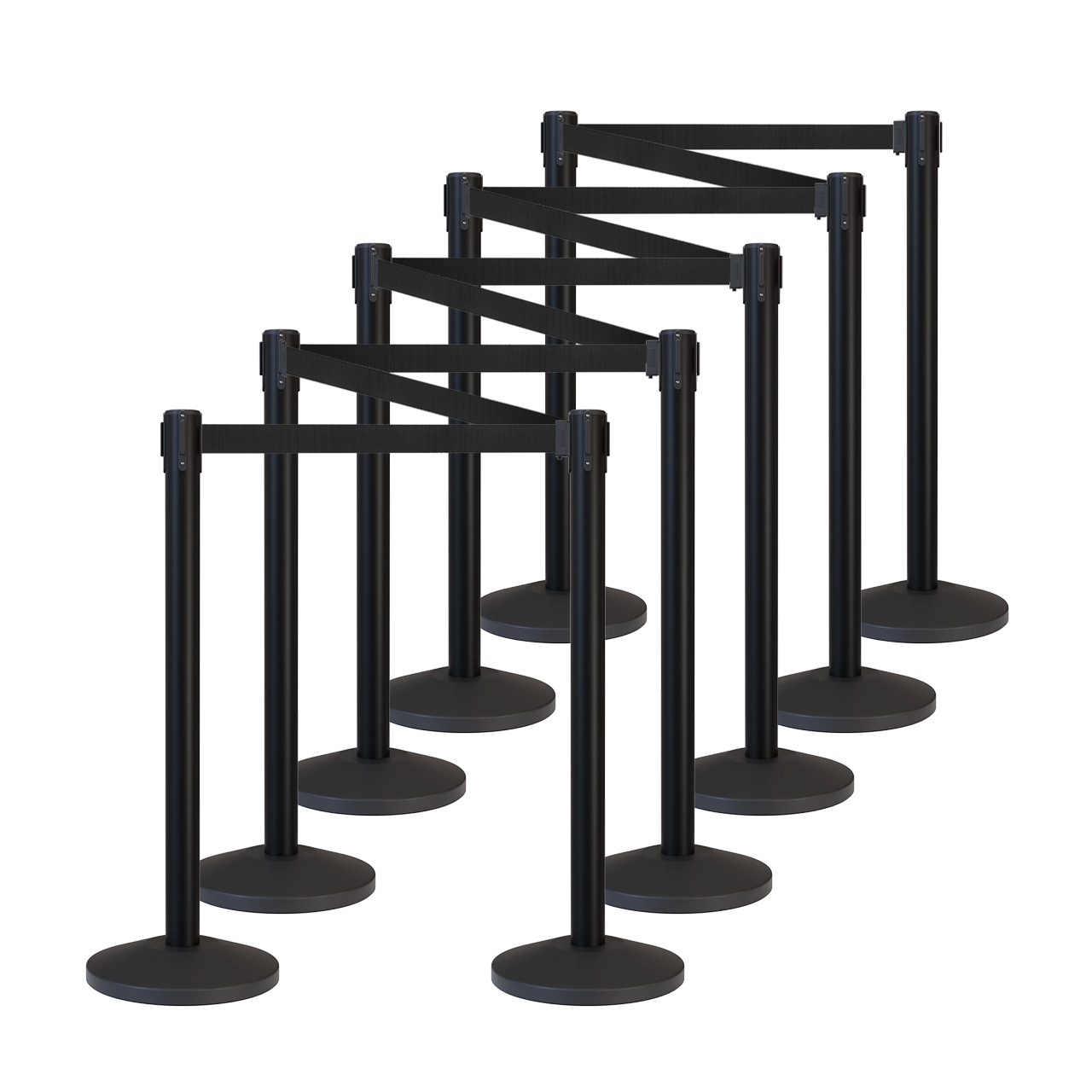 Inobarrier Siyah Şerit Bariyer - 10'lu Set SE24INBB10BB Siyah Şerit - Retractable Belt Barrier - Black Belt @KIRCACO
