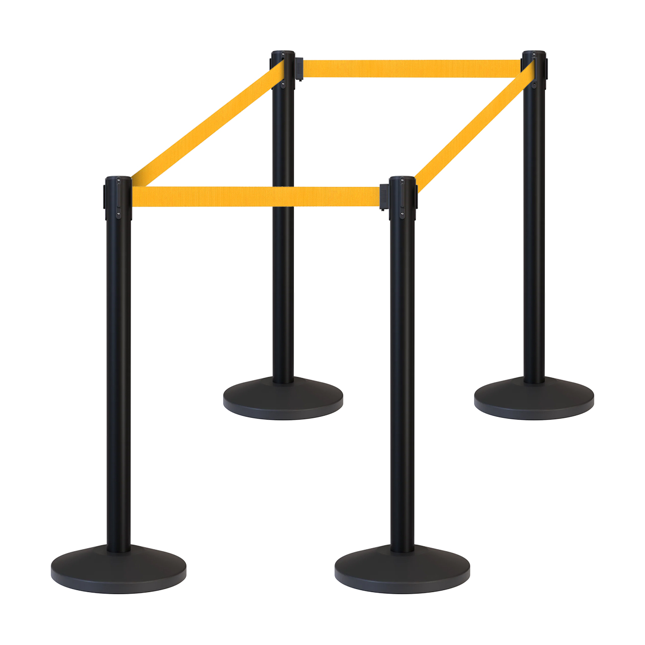 Inobarrier Siyah Şerit Bariyer - 4'lü Set SE24INBB04BO Turuncu Şerit - Retractable Belt Barrier - Orange Belt @KIRCACO