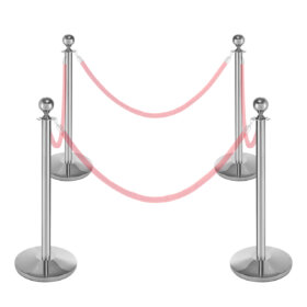 InoBarrier Krom Protokol Bariyeri - 4'lü Direk Set