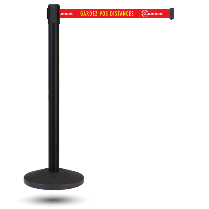 InoBarrier Siyah Şerit Bariyer - Özelleştirilebilir SE25INBBBC01 - Retractable Belt Barrier Customizable @kircaco