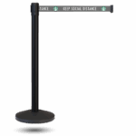 InoBarrier Siyah Şerit Bariyer - Özelleştirilebilir SE25INBBBC01 - Retractable Belt Barrier Customizable @kircaco
