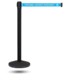 InoBarrier Siyah Şerit Bariyer - Özelleştirilebilir SE25INBBBC01 - Retractable Belt Barrier Customizable @kircaco