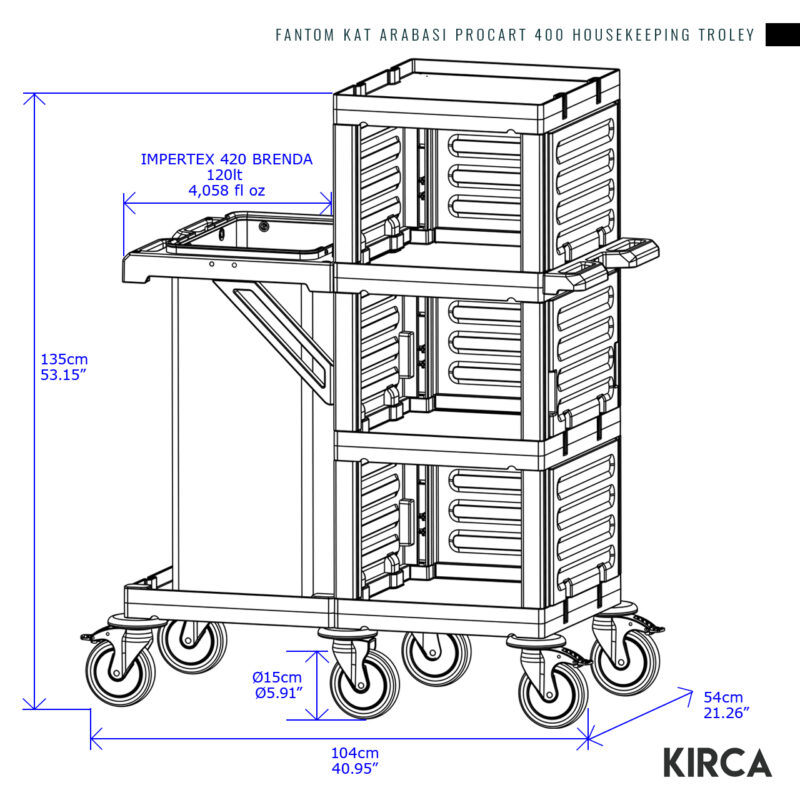 Fantom Kat Arabası Procart 400 Housekeeping Troley @kircaco Fantom Kat Arabası Procart 400 Housekeeping Troley @kircaco