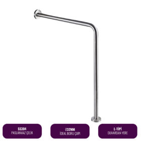 Efor L-Tipi Duvardan Yere Engelli Tutunma Barı @kircaco #engelliekipmanlari