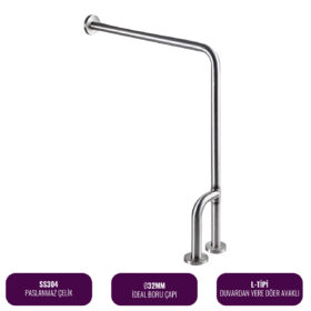 Efor L-Tipi Duvardan Yere Engelli Tutunma Barı @kircaco #engelliekipmanlari